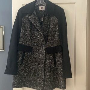 Wool blend mid length car coat
